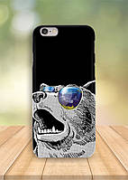 Чехол на iPhone 6S Медведь в очках