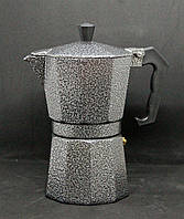 Кофеварка гейзерная 300мл "Alu-Графит" на 6 персон алюминиевая графитовая