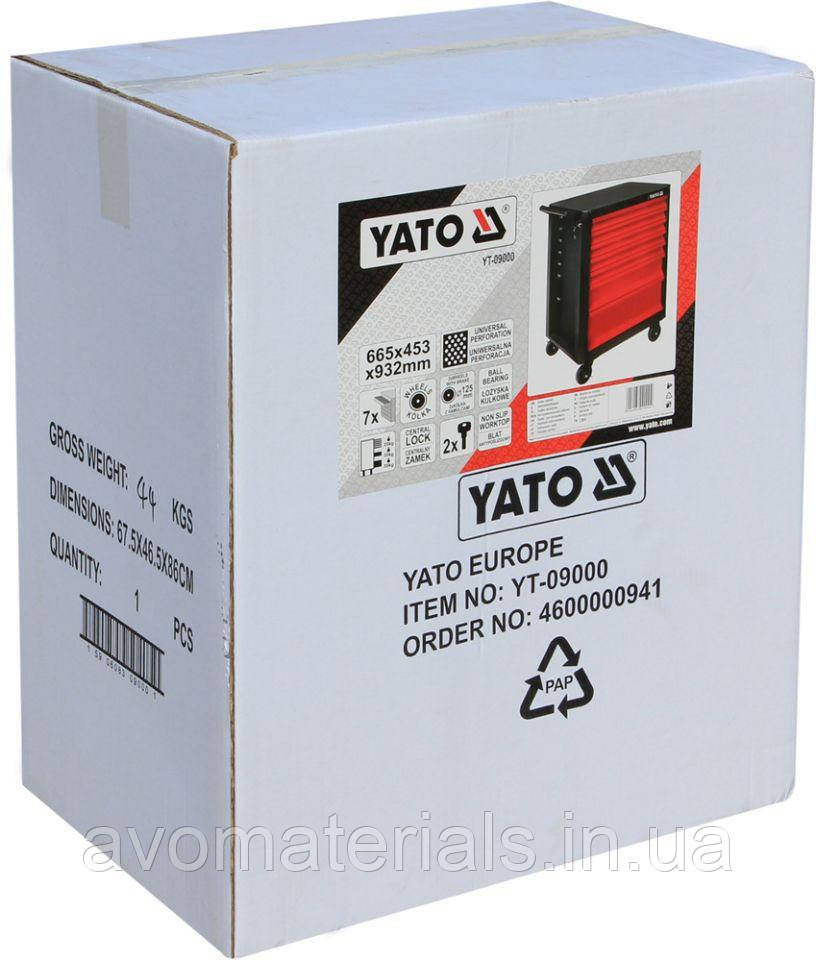 Передвижной шкаф-тележка для инструмента на СТО с 7 выдвижными ящиками Yato YT-09000 - фото 5 - id-p1328158118