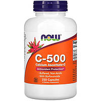 Аскорбат Кальция-C, NOW Foods "C-500" антиоксидантная защита, буферизованный (250 капсул)