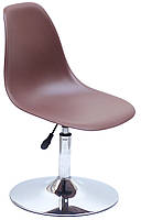 Стілець Nik CH-BASE коричневий 120 пластик, хромована опора-блін, дизайн Charles and Ray Eames, фото 4