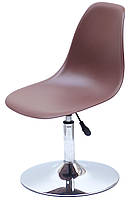 Стілець Nik CH-BASE коричневий 120 пластик, хромована опора-блін, дизайн Charles and Ray Eames, фото 5