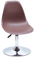 Стілець Nik CH-BASE коричневий 120 пластик, хромована опора-блін, дизайн Charles and Ray Eames, фото 2