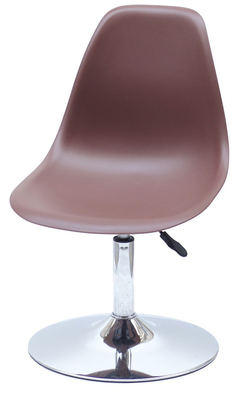 Стілець Nik CH-BASE коричневий 120 пластик, хромована опора-блін, дизайн Charles and Ray Eames, фото 1