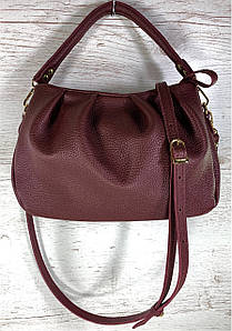 672 Натуральна шкіра, червона сумка жіноча через плече-шкіряна сумка червона м'яка