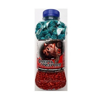 Родентицид для знищення гризунів Смерть гризунам зерно червоне 400 гр. (4820189690160), фото 1