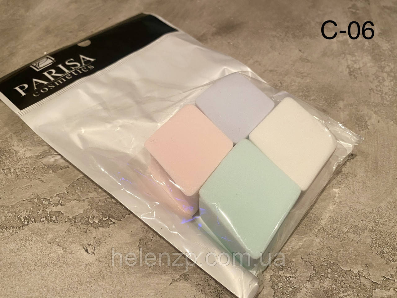 Parisa Спонж C-06 латекс м'які ромбики кольорові 4 шт.