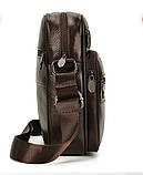 Шкіряні чоловічі сумочки через плече, сумка барсетка месенджер, SWAN-205 планшетка НАТУРАЛЬНА ШКІРА, фото 2