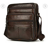 Шкіряні чоловічі сумочки через плече, сумка барсетка месенджер, SWAN-205 планшетка НАТУРАЛЬНА ШКІРА, фото 3