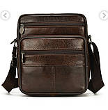 Шкіряні чоловічі сумочки через плече, сумка барсетка месенджер, SWAN-205 планшетка НАТУРАЛЬНА ШКІРА, фото 4
