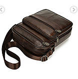 Шкіряні чоловічі сумочки через плече, сумка барсетка месенджер, SWAN-205 планшетка НАТУРАЛЬНА ШКІРА, фото 6