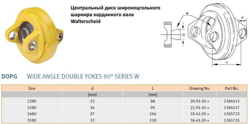 Широкоугольный шарнир карданного вала Walterscheid - фото 6 - id-p189555591