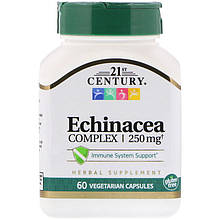Харчова добавка для імунітету 21st Century Echinacea Complex 250 mg 60 VCaps