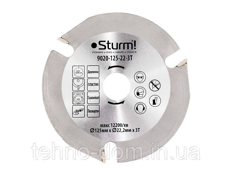 Універсальний диск для дерева для КШМ Sturm 9020-125-22-3T
