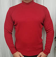 Чоловічий светр червоний колір тонкий із вовни та акрилу.