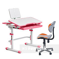 Комплект для дівчинки зростаюча парта Cubby Fressia Pink + комп'ютерне крісло FunDesk LST3 Orange-Grey, фото 2