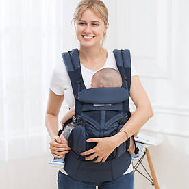 Рюкзак-слінг сумка кенгуру для перенесення дитини Baby Carriers 3-16 місяців 4 положення блакитний
