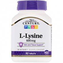 Амінокислота 21st Century L-Lysine 600 mg 90 Tabs