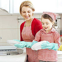 Рукавички для миття посуду із щіткою KITCHEN GLOVES, фото 3