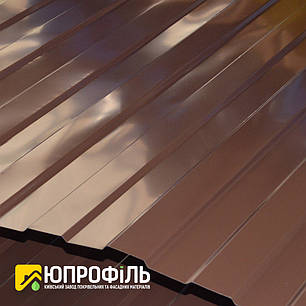 Профнастил для забору С8 коричневий RAL 8017 бюджетний варіант, ціна на профнастил, фото 2