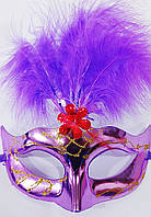 Карнавальная маска Венеция с пером (3 пера)