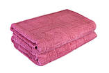 Рушник махровий рожевий 50х90 "Cubes Collection_500" з жакардовим візерунком (бавовна 100%), фото 2