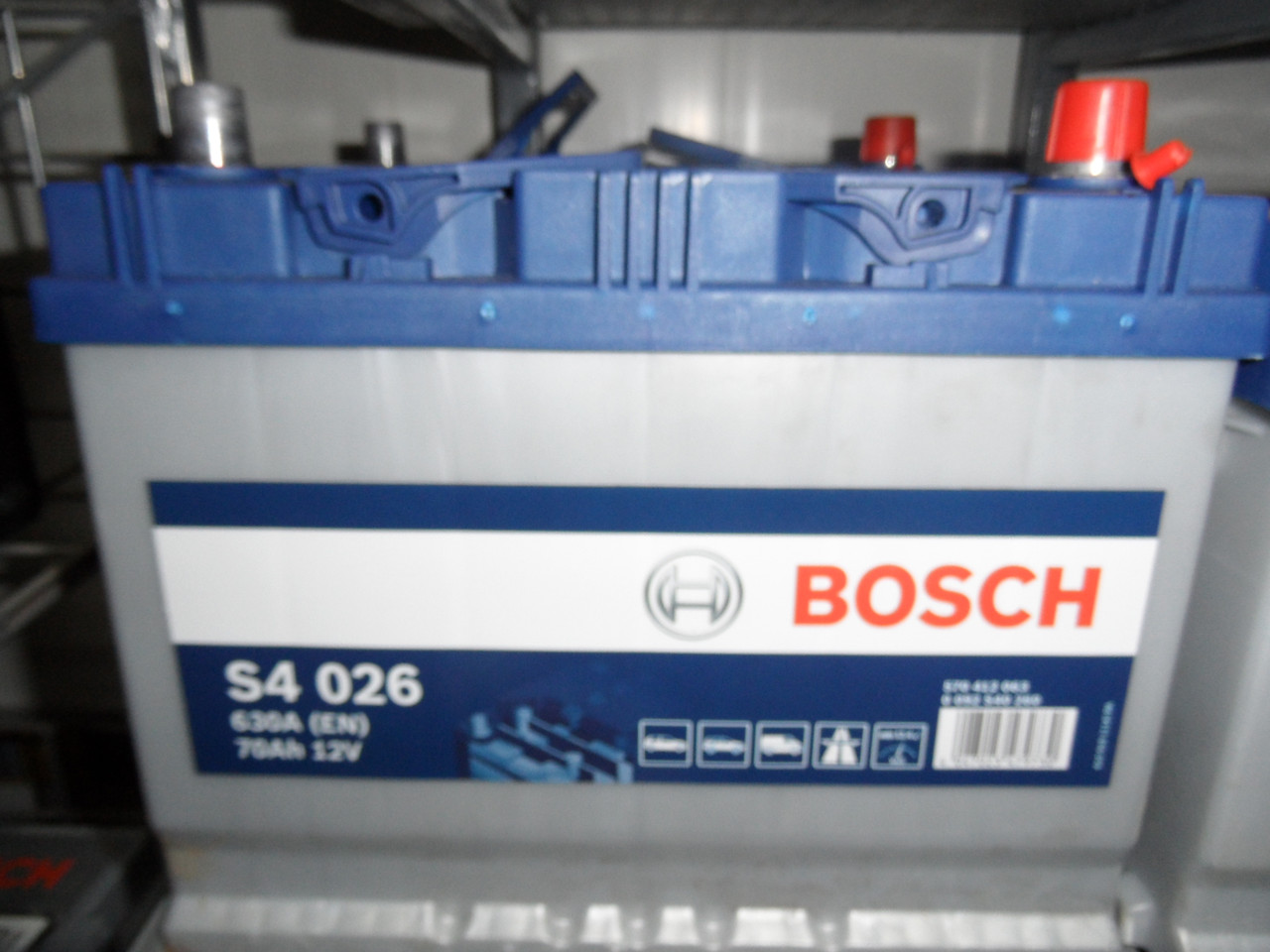 Автомобільний акумулятор, BOSCH, 0092S40260, 12 V, S4 026 Silver 70 А·год, 261х175х220, 630 А, АКБ.