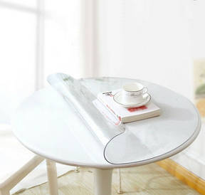 Скатертина м'яке скло для столу і меблів Soft Glass (1.0х1.4м) товщина 0.4 мм, Прозора