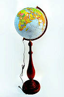 Глобус з підсвічуванням підлоговий 420 мм політико-фізичний на дерев'яній ніжці (рос.) 540159