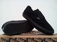 Зимние женские кеды VANS All Black Suede "Черные полностью" р. 5-6(36-38)