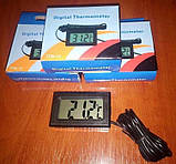 Термометр Цифровой с Выносным Водостойким Датчиком -40 ~ +110°C + 2 батарейки, фото 2
