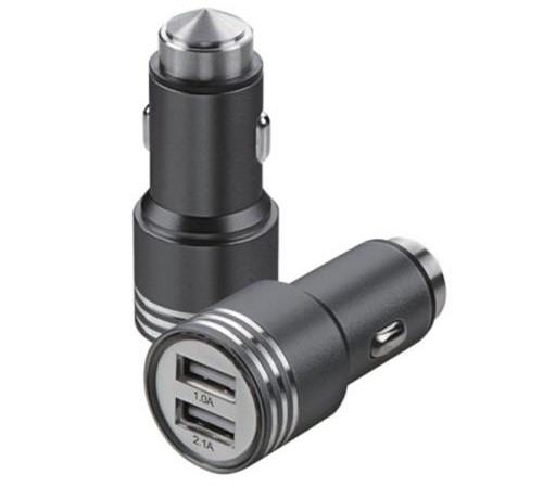 Автомобільний зарядний Пристрій 2.1 A USB Адаптер + Аварійний Молоток