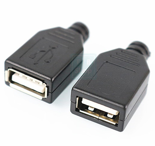 Штекер USB2.0 Тип-A Роз'єм 4 - контактний розбірний Корпус