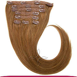 Натуральне Азіатське Волосся на Заколках 40 см 120 грам, Русявий №08