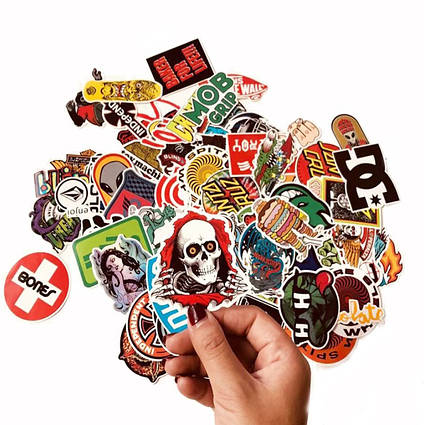 Набір скейтборд-наклейок і стритстайл вінілових стікерів StreetVibe Stickers Takara Tomy на предмети 100 шт.