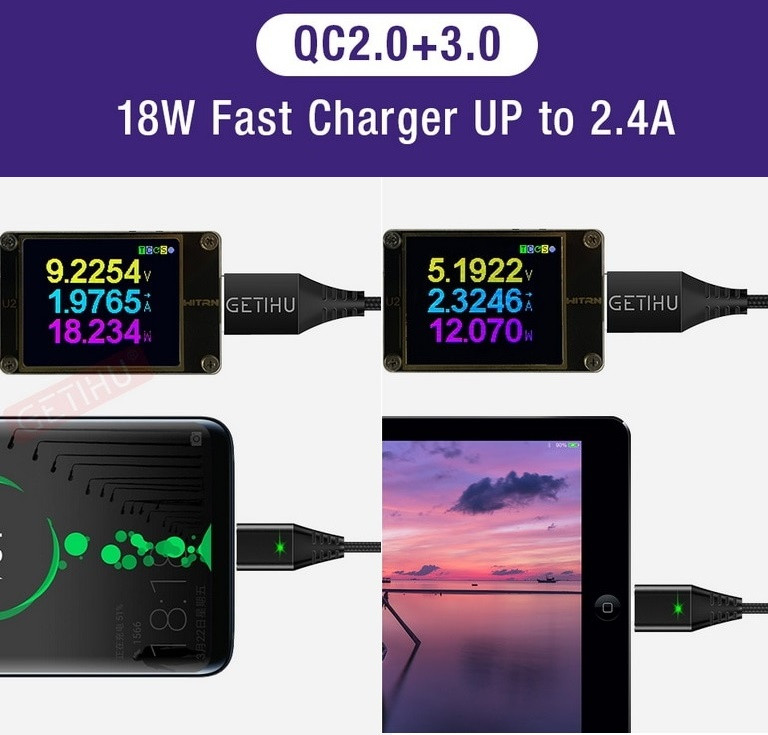 Магнітний USB 3.0 Кабель GETIHU 2.4 A для Швидкої Зарядки і Передачі даних Micro USB 10pin