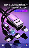 Магнітний Кабель USLION MicroUSB 2.4 A Кутовий 180 градусів 540 об. для Зарядки, фото 7