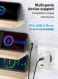 Магнітний Кабель GTWIN Type-C USB 2.4 A Кутовий 180 градусів 540 об. для Зарядки, фото 10