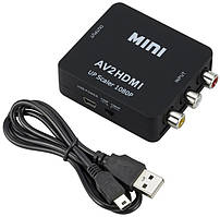 Конвертер з AV (3RCA) в HDMI Перехідник Адаптер TV Конвертер Аудіо Відео