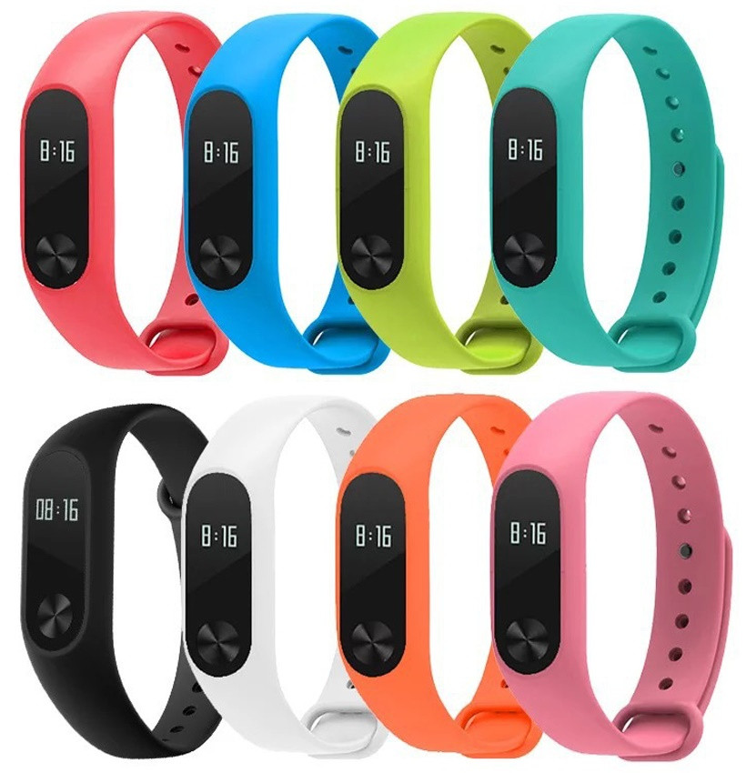 Браслет Xiaomi Mi band 2 Силіконовий Ремінець для Смарт Годин в Асортименті