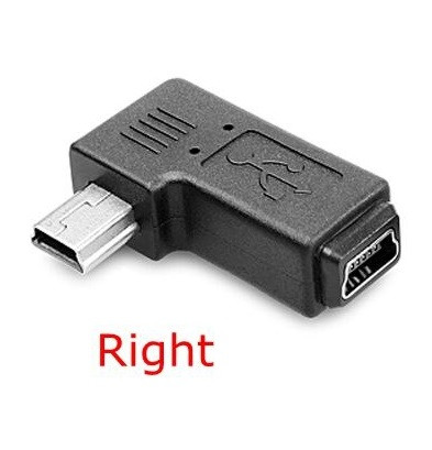 Кутовий Перехідник Mini USB (мама - тато) Адаптер Правий Кут