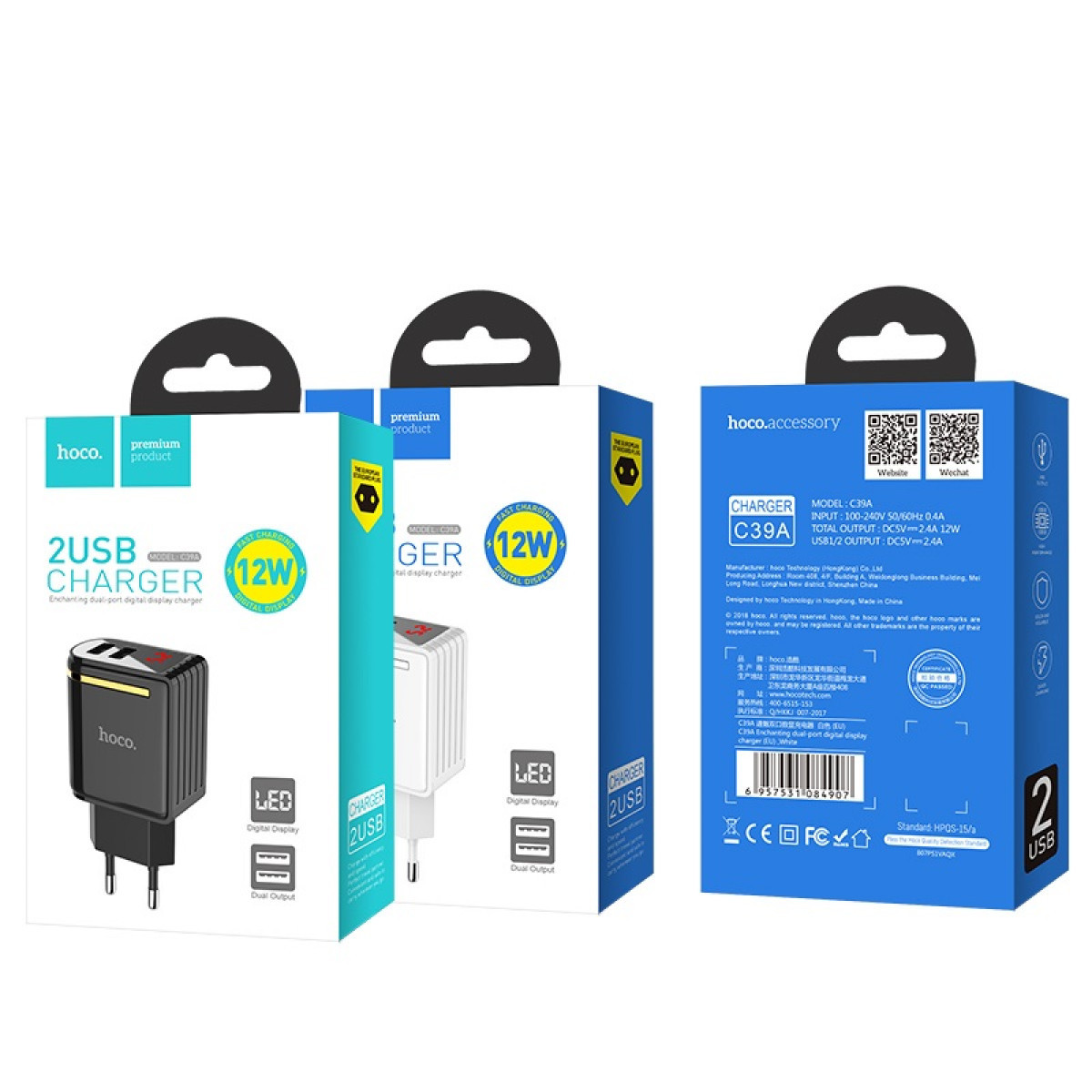 Мережевий зарядний пристрій Original Hoco C39A Enchanting (2USB, 2.4A)