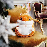 Плед Хом'як 3 в 1 м'яка іграшка подушка плед-подушка хом'ячок ковдра Хома Бежевий, фото 2