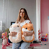Плед Хом'як 3 в 1 м'яка іграшка подушка плед-подушка хом'ячок ковдра Хома Бежевий, фото 9