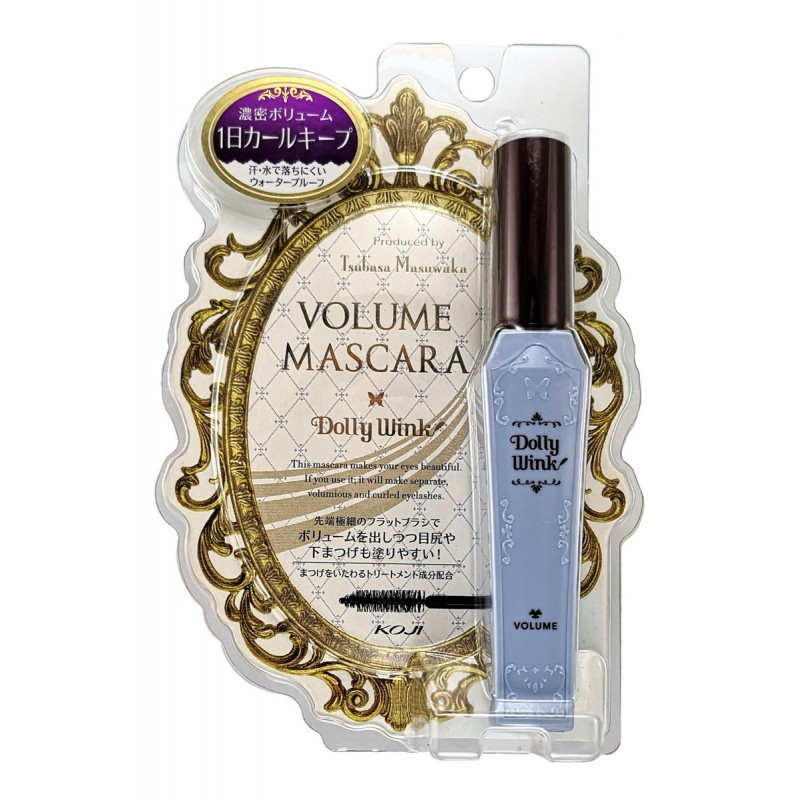 Туш для вій Dolly Wink Volume Mascara (об'єм + підкручування, вологостійка), колір чорний (031966)