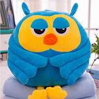 Іграшка Сова синя плед-подушка - трансформер 3 в 1 для дітей і дорослих