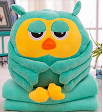 Іграшка Сова бірюза плед-подушка - трансформер 3 в 1 для дітей і дорослих