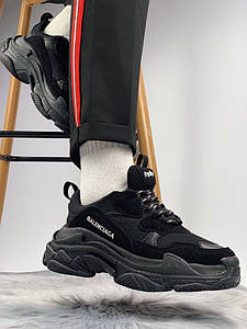 Чоловічі Кросівки Balenciaga Triple S Black, Балесіага Тріпл С Чорні