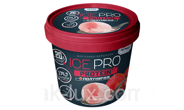 Морозиво вершкове "ICEPRO PROTEIN" полуничне 300г