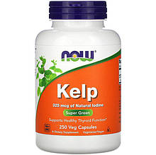 Келп NOW Foods "Kelp" підтримка щитоподібної залози, 325 мкг (250 капсул)